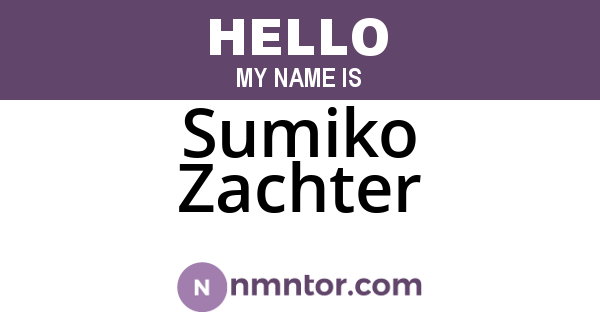 Sumiko Zachter