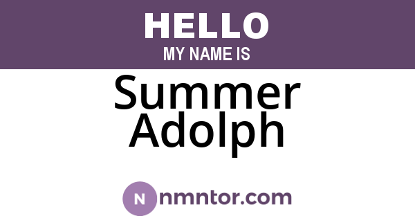 Summer Adolph