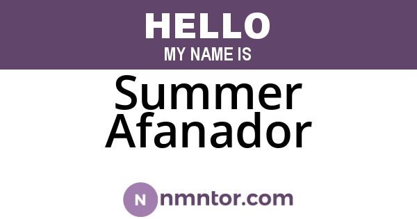 Summer Afanador