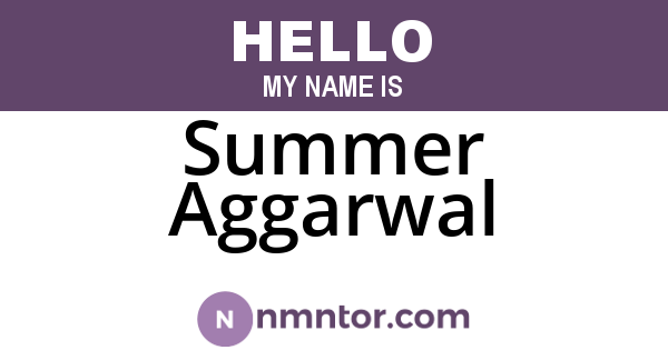 Summer Aggarwal