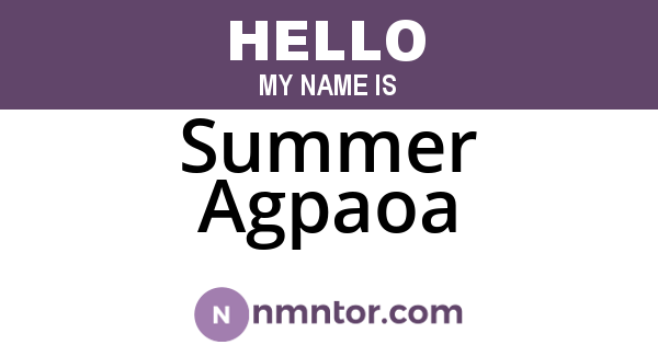 Summer Agpaoa
