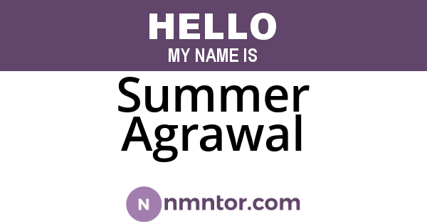 Summer Agrawal
