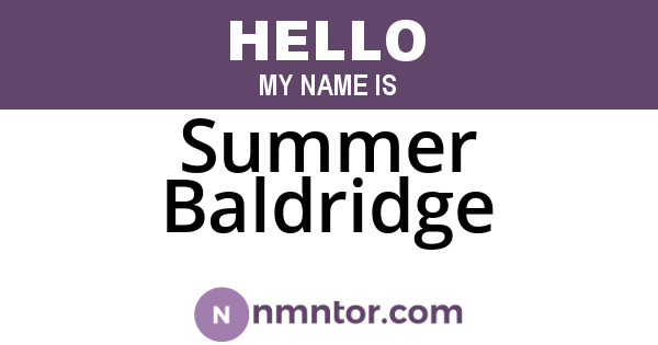 Summer Baldridge