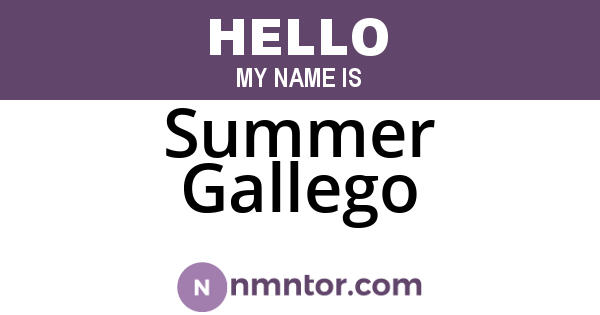 Summer Gallego