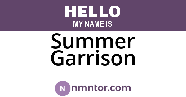 Summer Garrison