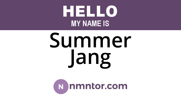 Summer Jang
