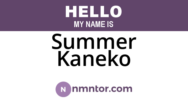 Summer Kaneko