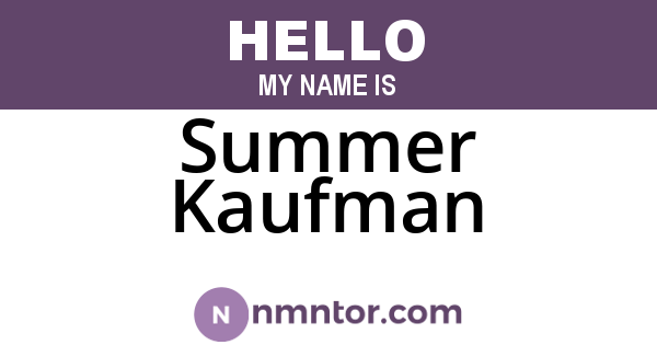 Summer Kaufman