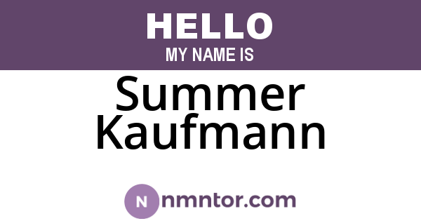 Summer Kaufmann