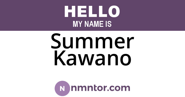 Summer Kawano