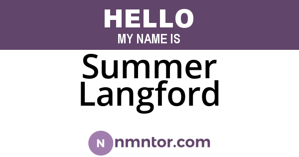 Summer Langford