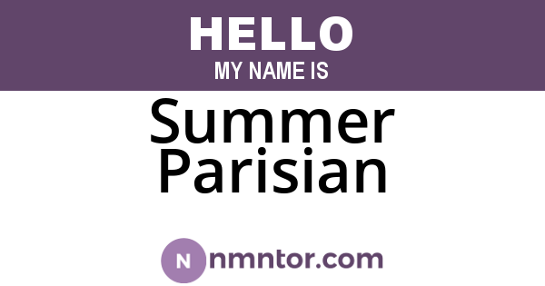 Summer Parisian