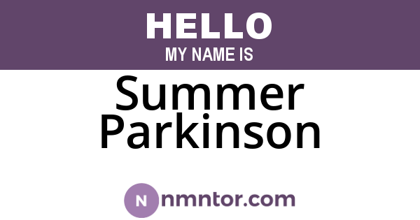 Summer Parkinson