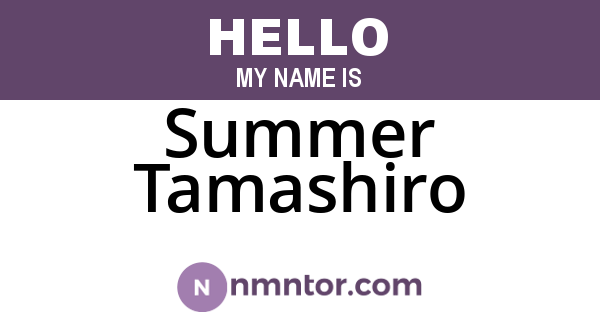 Summer Tamashiro
