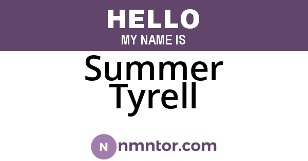 Summer Tyrell
