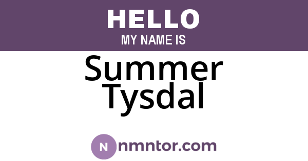Summer Tysdal