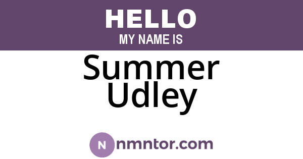 Summer Udley