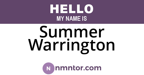 Summer Warrington