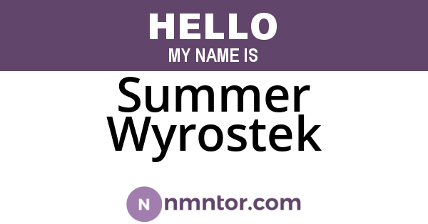 Summer Wyrostek