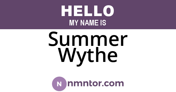 Summer Wythe