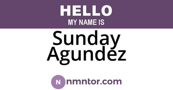 Sunday Agundez