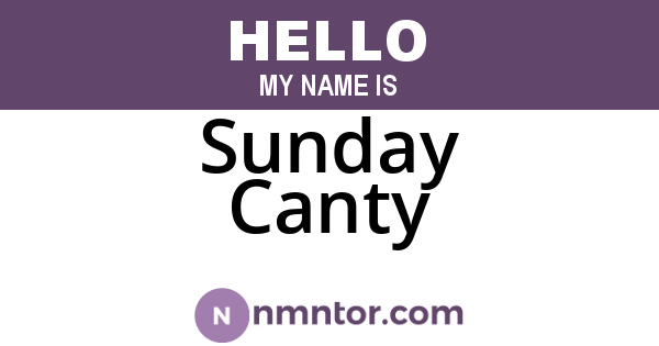 Sunday Canty