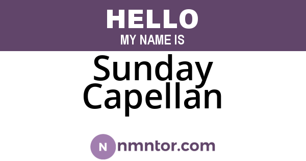 Sunday Capellan