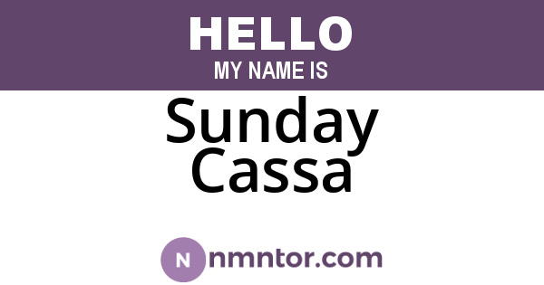 Sunday Cassa
