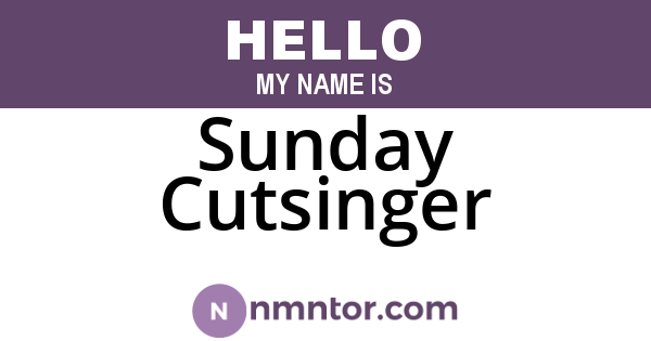 Sunday Cutsinger