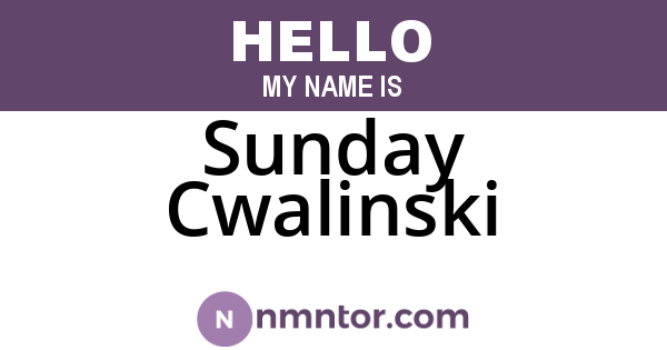 Sunday Cwalinski