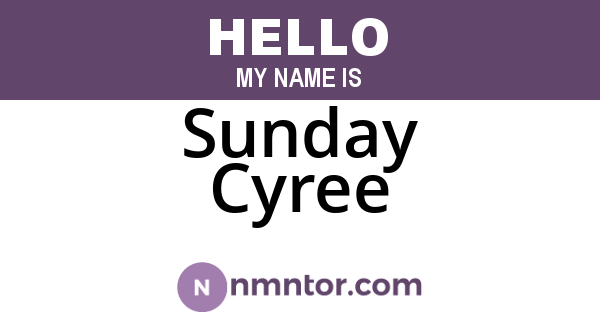 Sunday Cyree