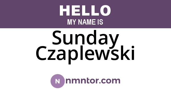 Sunday Czaplewski
