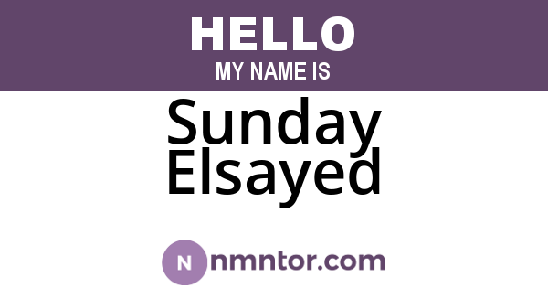 Sunday Elsayed
