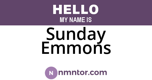 Sunday Emmons