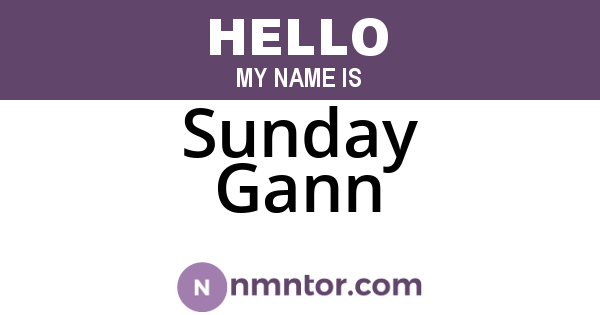 Sunday Gann