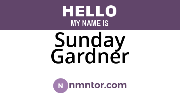 Sunday Gardner