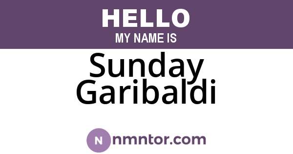 Sunday Garibaldi
