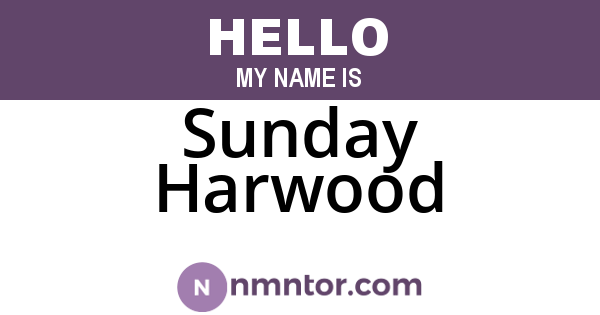 Sunday Harwood