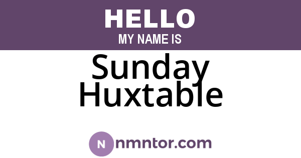 Sunday Huxtable