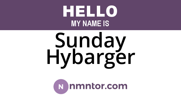 Sunday Hybarger