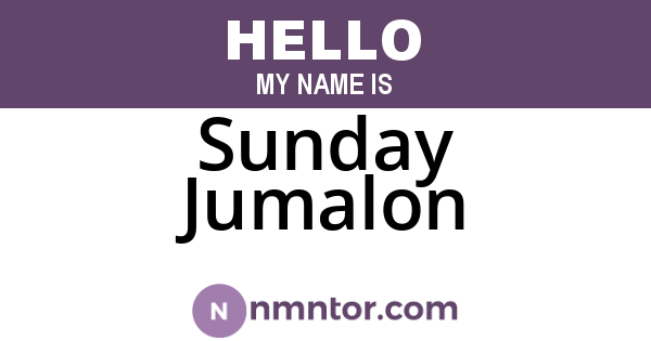 Sunday Jumalon