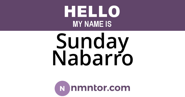 Sunday Nabarro