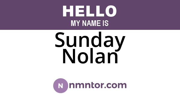Sunday Nolan