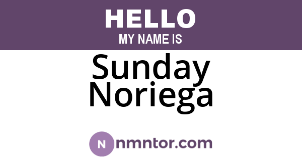 Sunday Noriega