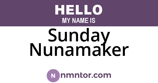 Sunday Nunamaker