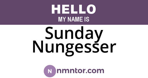 Sunday Nungesser