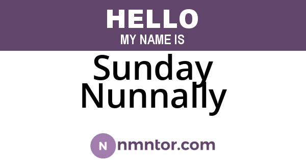 Sunday Nunnally