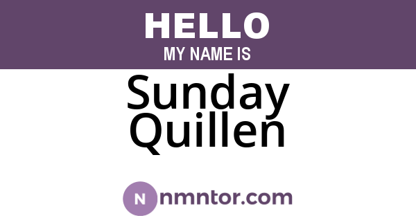 Sunday Quillen