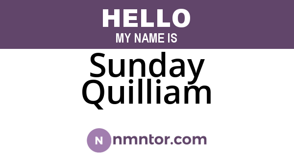 Sunday Quilliam