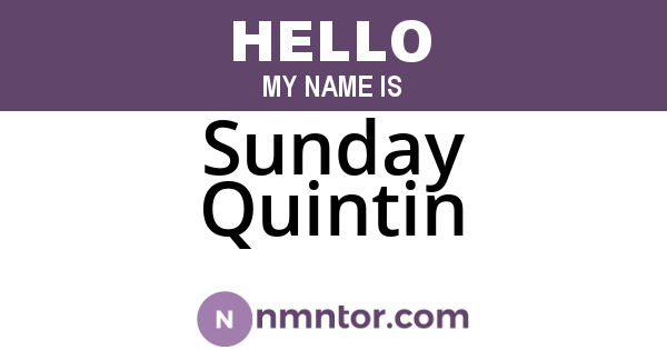 Sunday Quintin